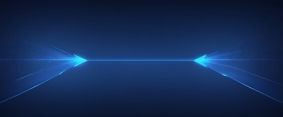 Naklejka premium Abstract blue arrow glowing with lighting and line grid on blue background technology hi-tech concept,connection, cyber, future, futuristic, innovation, network, 94