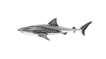 Realistic and Detailed Illustration of a Shark Swimming in Clear Ocean Water