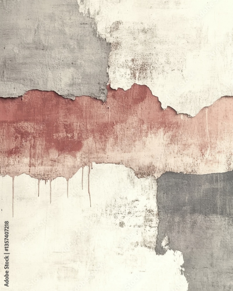 Poster distressed wall surface with faded paint layers abstract texture background capturing urban decay an