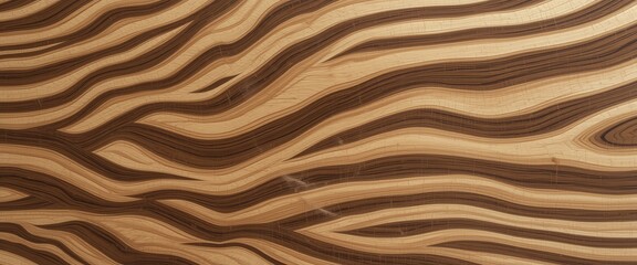 Striking Zebrawood Texture Bold Brown and Light Wood Grain Pattern