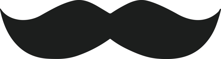 Classic Mustache Silhouette Vector Illustration
