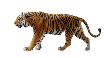 Fototapeta premium Realistic Tiger Walking Gracefully Through the Natural Environment in Lifelike Pose