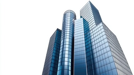 Naklejka premium Modern Glass Skyscrapers in Urban Cityscape