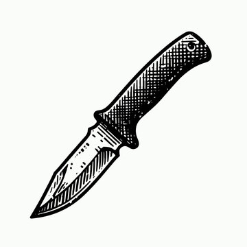 black and white knife drawing clip art preview