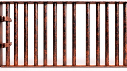 Rusty Brown Metal Grate with Vertical Bars
