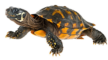 Obraz premium Vibrant Turtle on Isolated Background with Bright Shell Patterns and Distinct Features