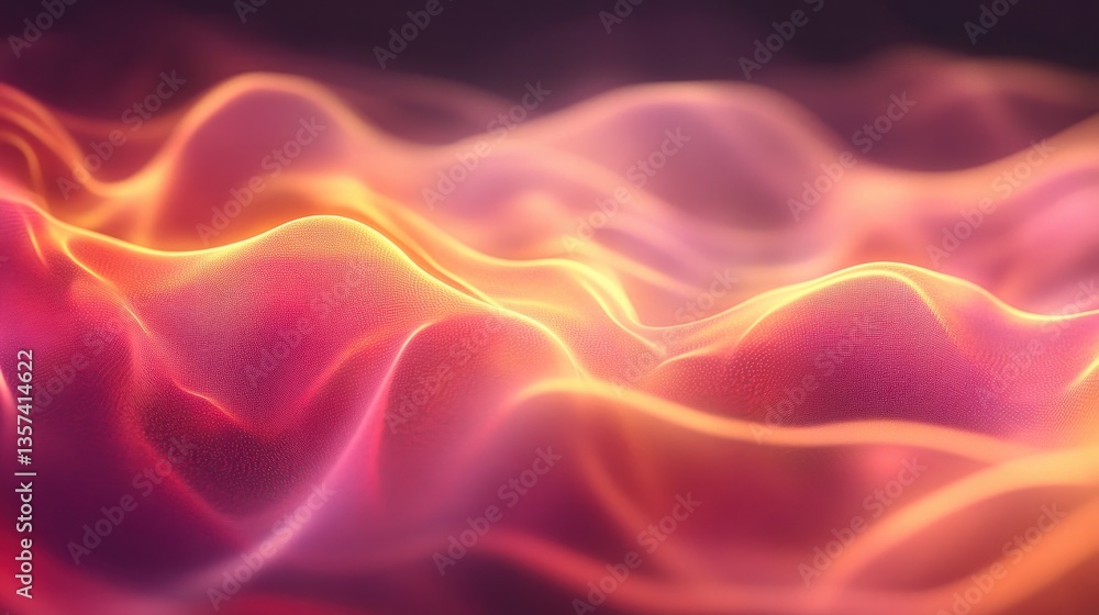 Poster captivating flow of pink and gold gradient waves background abstract glowing texture digital art