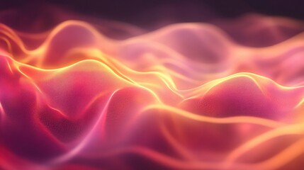 Fototapeta premium Captivating flow of pink and gold gradient waves background abstract glowing texture digital art
