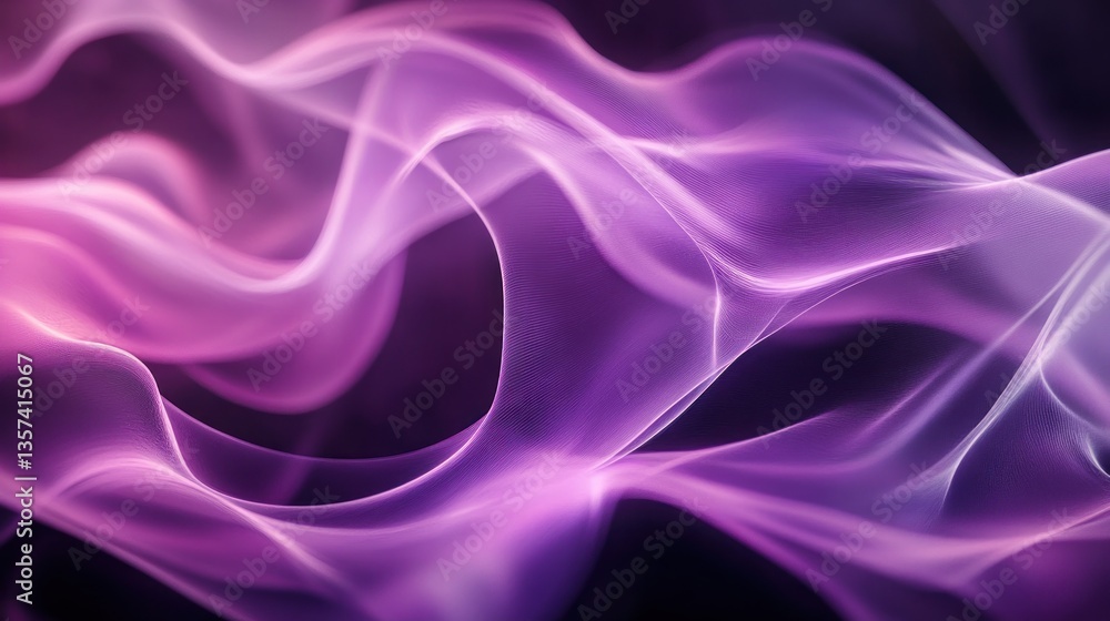 Poster abstract pink and violet waves flowing on a dark background capturing the essence of elegance and fl