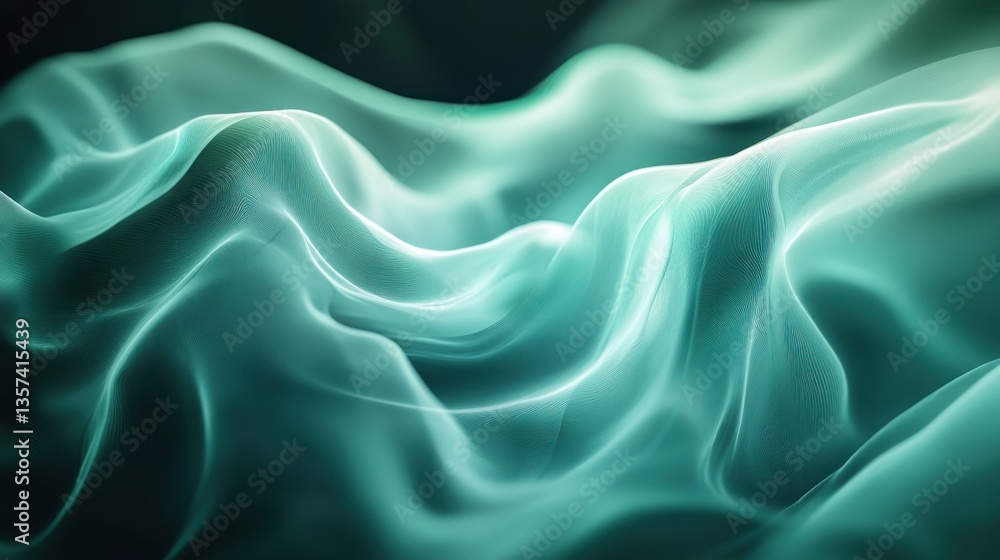 Poster abstract wave background in teal tones elegant and flowing soft waves curve gently artistic
