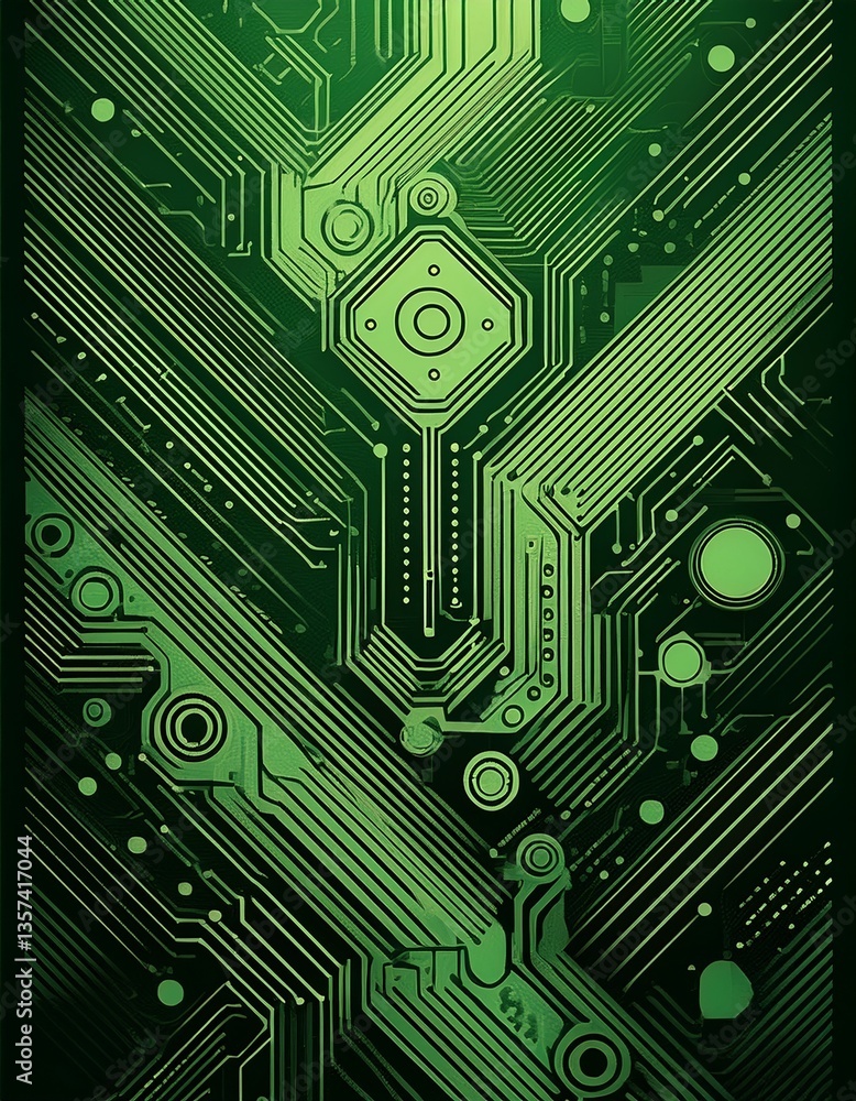 Poster abstract background electronic print circuit dot and line. generated image