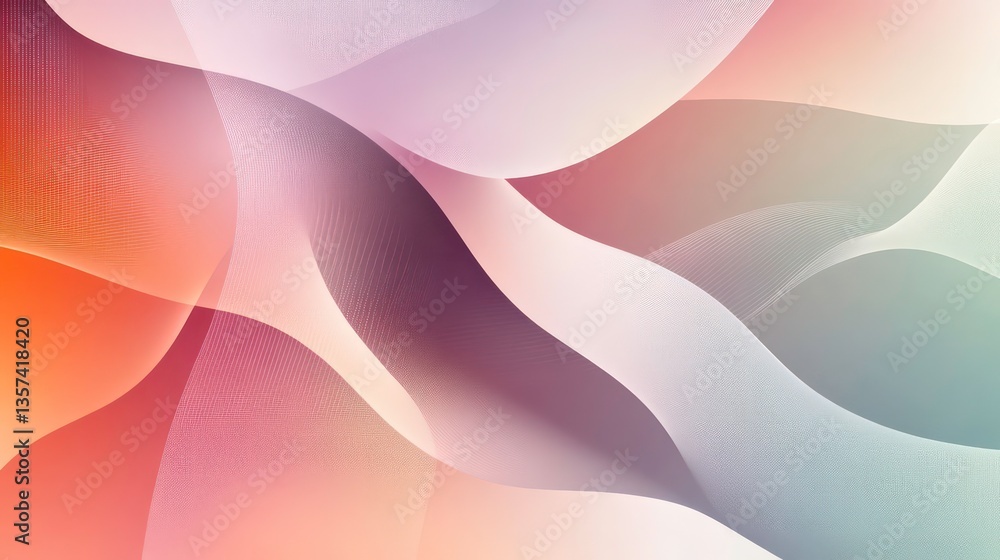 Poster abstract geometric shapes with pastel colors and soft gradient effect against a vector background, s