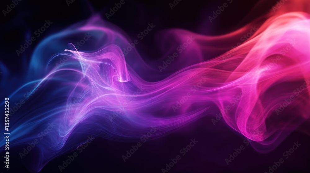 Poster vibrant colored abstract wave pattern elegant silk smoke and blur background smooth gradient flow
