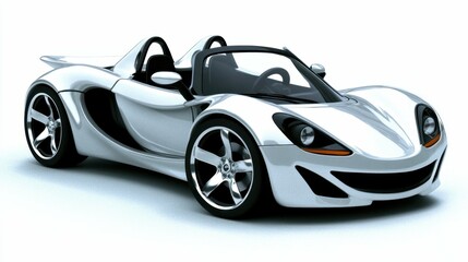 Fototapeta premium Futuristic concept car with dynamic flexible metal panels for aerodynamic efficiency