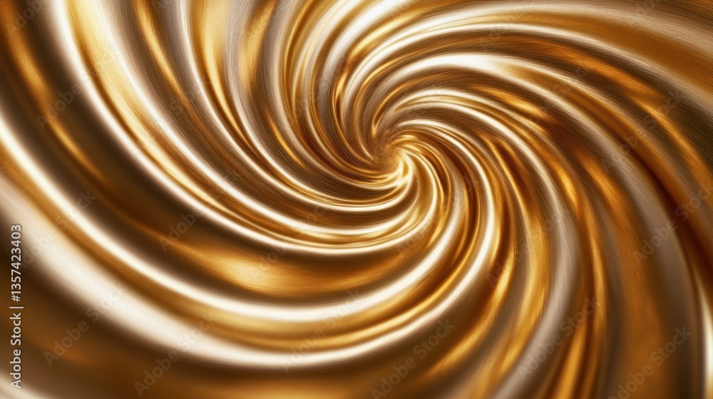 Poster abstract golden swirl background elegant and shimmering artistic design visual illusion vortex patte