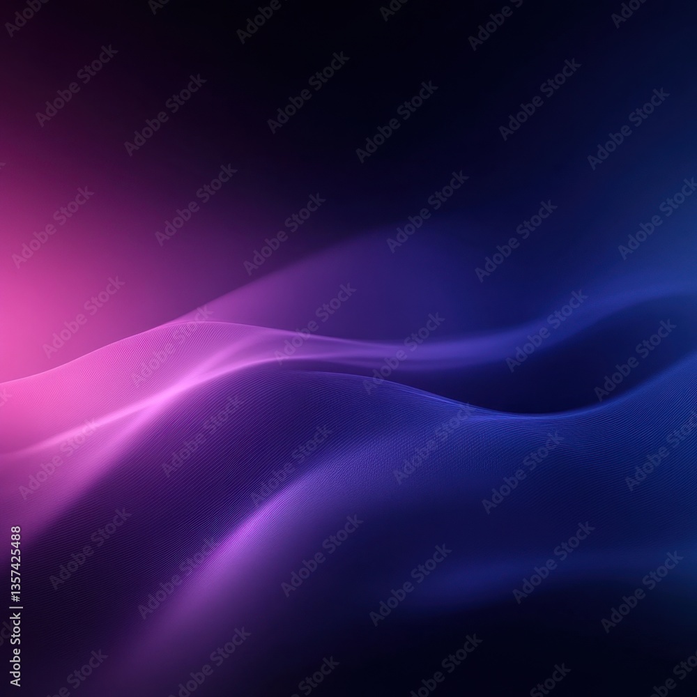 Poster abstract gradient mesh surface with flowing waves in pink and blue hues creating a mesmerizing digit