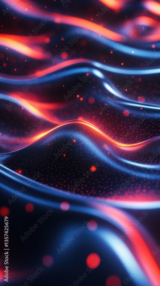 Aufkleber wavy abstract background with vibrant red and blue tones smooth shapes and subtle glow digital creat