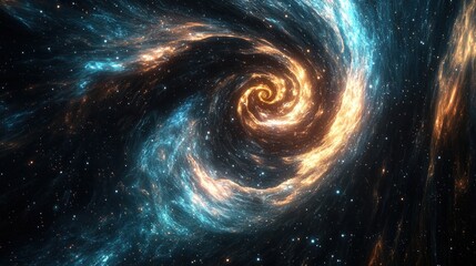 Obraz premium Ethereal Cosmic Spiral a Visionary Representation of Galactic Nebulae with Intense Energy and Celestial Radiance Art