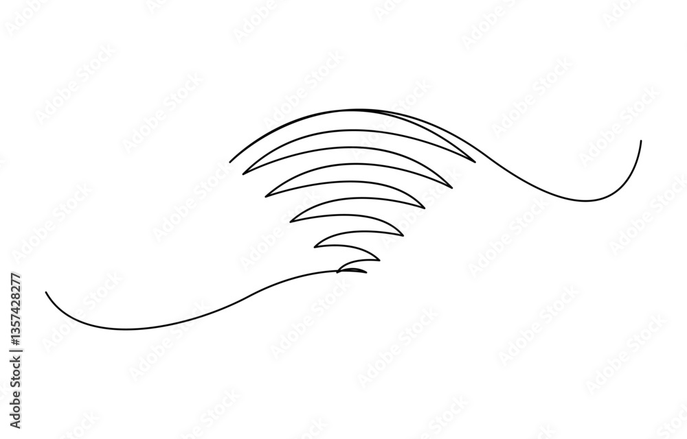 Poster continuous one line drawing of wi-fi signal. one line drawing illustration of internet signal hotspo