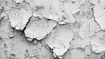Obraz premium Dramatic monochrome texture of cracked paint providing rich graphic detail in an abstract style