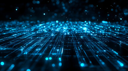 Cybernetic Canvas: A breathtaking display of a network of glowing lines, symbolizing a boundless expanse of technology, computation, and interconnection