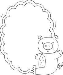 Cute Pig Cloud Frame