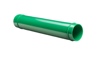 Green Plastic Pipe Isolated on Transparent Background – High-Resolution PNG