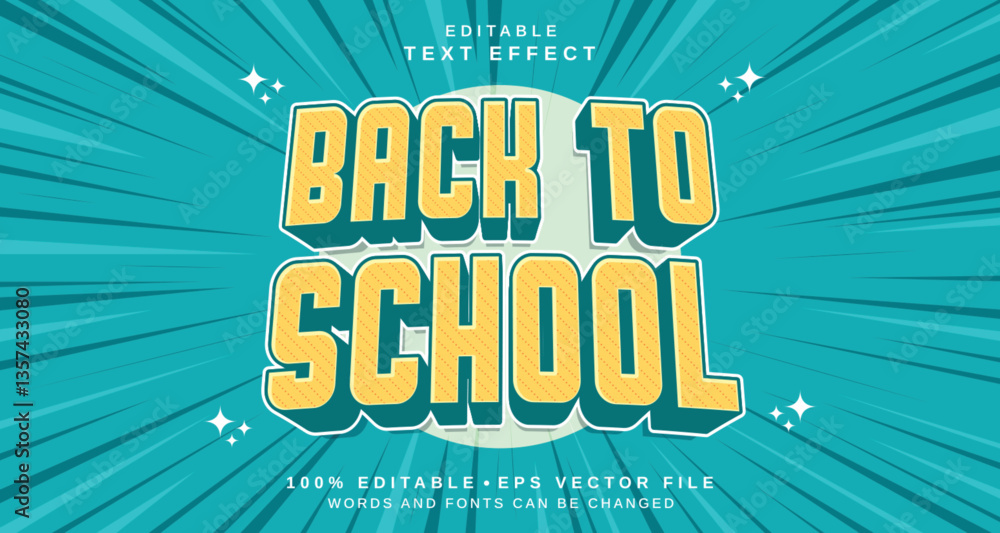Poster editable text style effect - back to school text style theme.