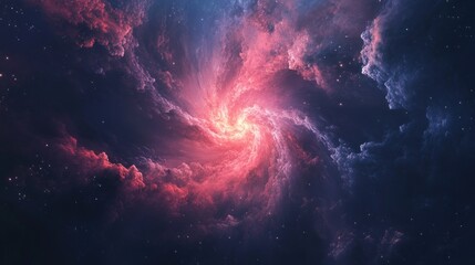 Obraz premium Swirling Cosmic Nebula and Vibrant Celestial Clouds in Night Sky with Distant Stars and Deep Space
