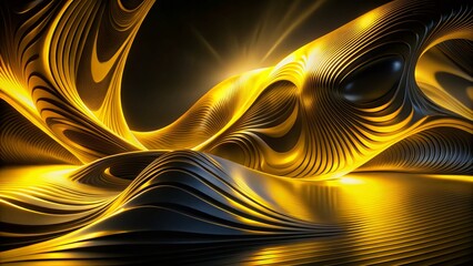 Low Light Black Yellow Abstract Design Photography - Dark Moody Background