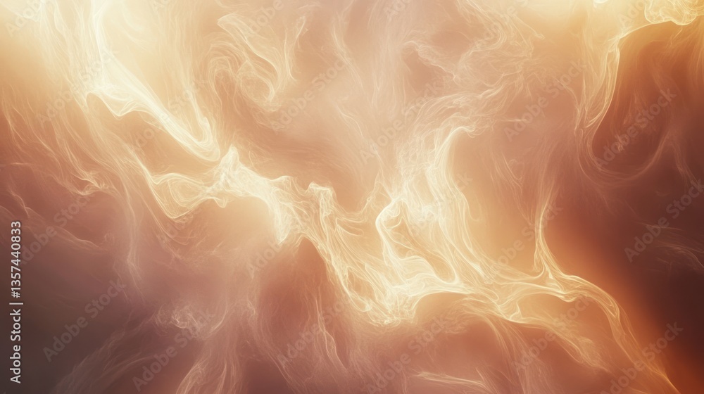 Poster serene abstract backdrop with ethereal flowing wisps against a gradient copper hued design elegance 