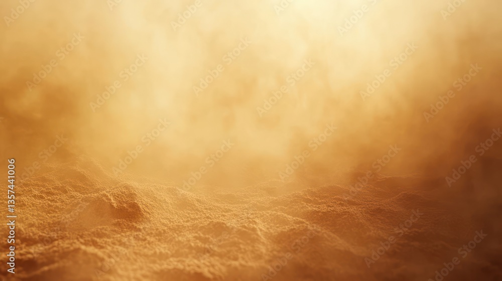 Poster serene landscape in warm orange tones captures the essence of abstract texture with ethereal glow in