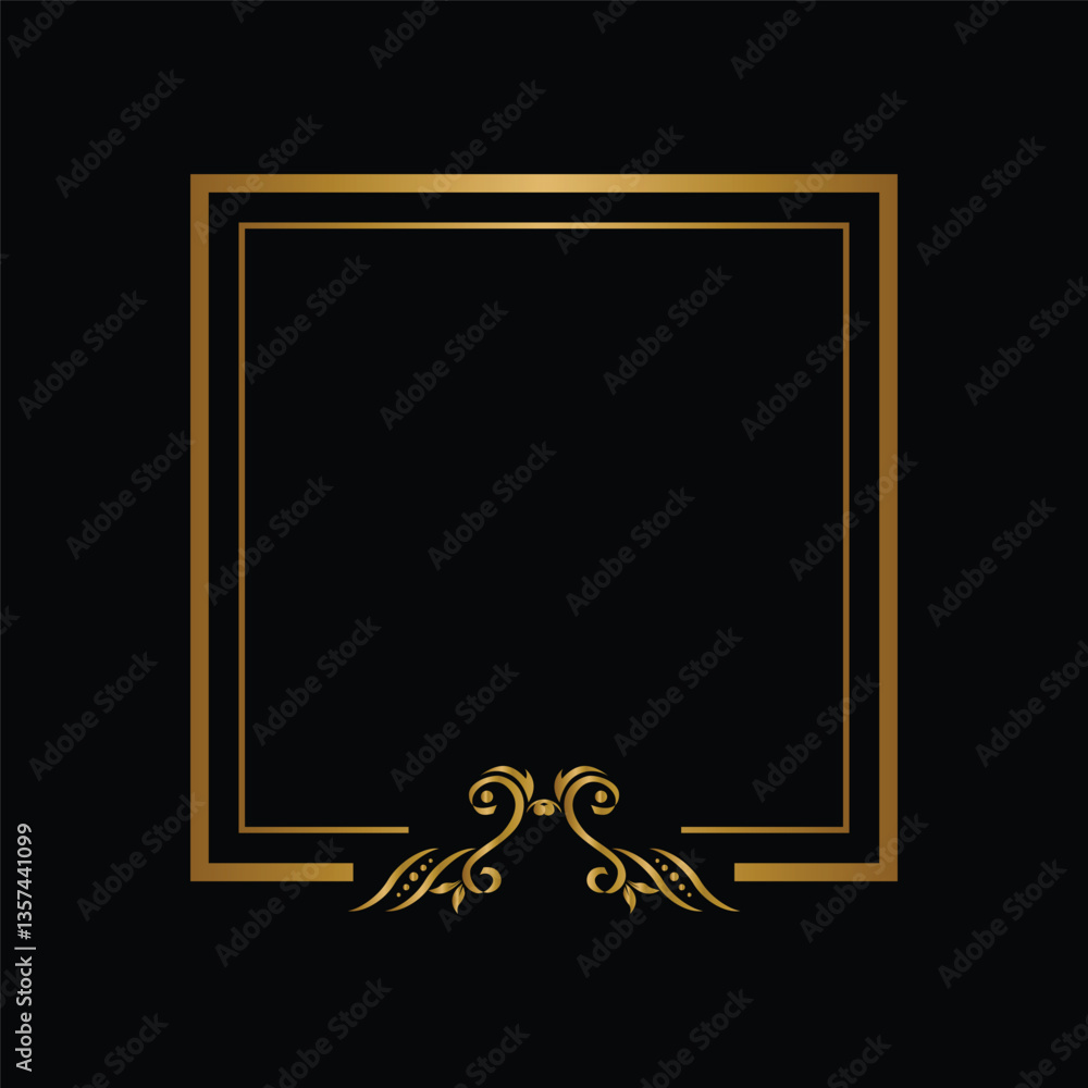 Poster double line rectangle frame draft element isolated