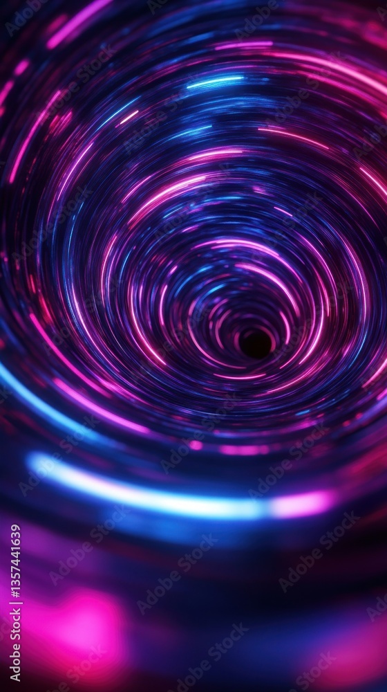 Aufkleber captivating futuristic tunnel a vortex of neon light flow dynamic concept abstract artistic visualiz