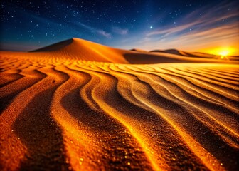 Naklejka premium Low Light Desert Sand Texture: Dramatic Nighttime Dunescape