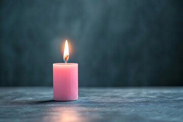Pink Candle Burning for Dark Background.