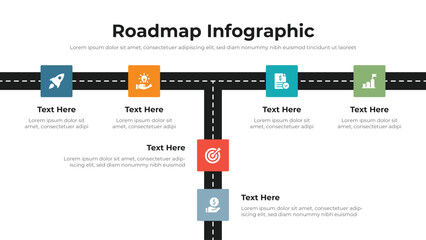 Roadmap infographic presentation layout fully editable.