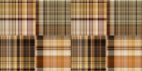 Warm fall gingham tartan check seamless border pattern. Woven classic variegated ombre check ribbon trim. Repeatable banner for washing tape and for fashion edging design