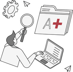 Analysis Process with A+ and Search Icon