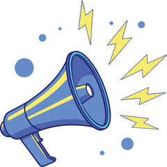 Sound Megaphone with Lightning Graphic