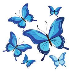 Fototapeta premium Detailed Blue Butterfly Silhouette for Design Use
