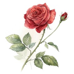 red rose isolated on white
