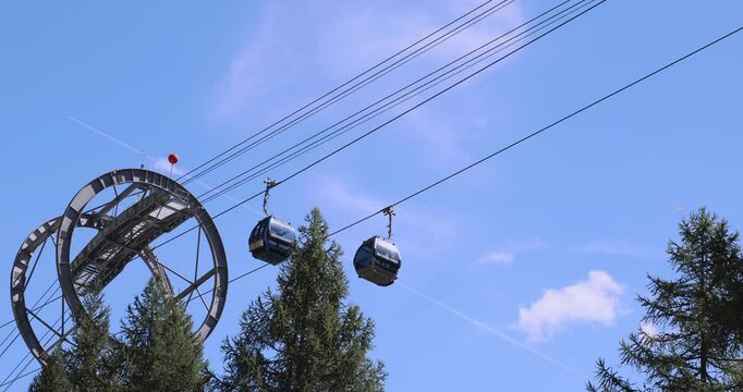 Matterhorn Ski Lifts In Zermatt, Switzerland Mountains