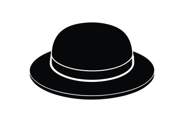 Silhouette art illustration of Bowler hat.eps