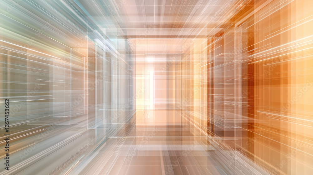 Poster abstract futuristic lines in motion create sense of energy and speed within modern architectural spa
