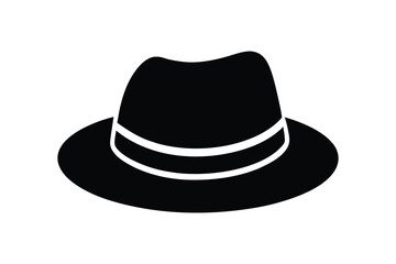 Silhouette art illustration of Fedora hat.eps