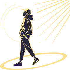 Walking Towards the Light Illustration