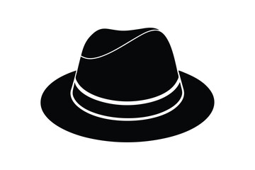 Silhouette art illustration of Trilby hat.eps