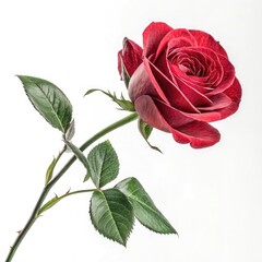 red rose on white background