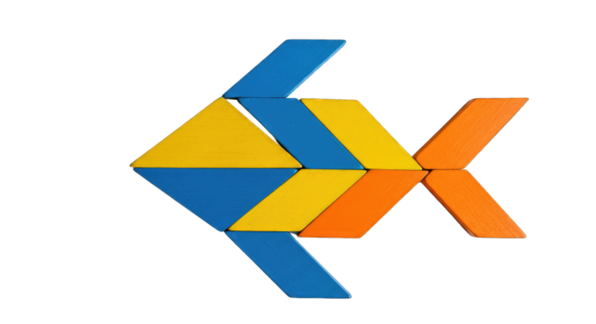 Abstract colourful fish like  shape isolated on PNG white transparent bac